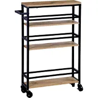 Kesper Nischenwagen – Metallgestell schwarz, 3 -Ablagen – 50 x 15 x 81 cm – Rollwagen mit 4 Rädern – platzsparend & mobil – Küchenregal - 2784213