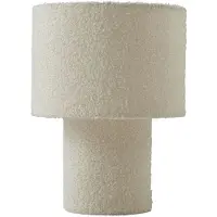 LINDBY Tischleuchte Jone, weiß, Textil, 30 cm