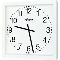 Peweta Funk-Wanduhr "50x50", Feuchtraumausführung, Batteriebetrieb, Zifferblatt DIN-Balken