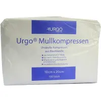 Urgo Mullkompressen 10x20 cm unsteril 8fach 100 St Kompressen