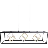 Näve Pendelleuchte - LED-Pendelleuchte l: 100cm "TRIPOLIS", Hängelampe im Industrial Style, ausMetall und Kunststoff in schwarz, 150 cm hoch, Maße 100 x 20 cm, Inkl. LED – dimmbar
