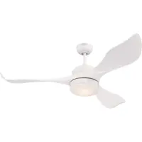 WESTINGHOUSE LED-Deckenventilator Pierre, weiß, leise, DC dimmbar, weiß / opal, für Wohn- / Esszimmer, Kunststoff, Modern