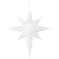 Beliani Outdoor LED Weihnachtsbeleuchtung Weiß Metall 67 cm Sternform mit Stromanschluss zum Aufhängen für Innen und Außen Deko Adventsdekoration