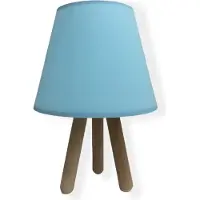 Opviq , 203- 203FLH, Blau, Schreibtischlampen, Holzfuß