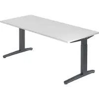 Hjh OFFICE PRO XTRA XB 19 GG - Weiß 180 x 80 höhenverstellbar
