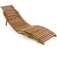 VCM Sonnenliege | Gartenliege | 160x50x7cm | Liegestuhl Teakholz | klappbar | Faltliege