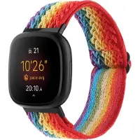Cover-Discount Fitbit Versa 4 / Sense 2 - Nylon Ersatzarmband Regenbogen