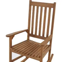 Beliani Schaukelstuhl Helles Holz aus Akazienholz Rustikal Indoor Outdoor Innen und Außenbereich Schwingstuhl für Garten Balkon Terasse