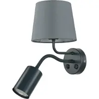 Licht-Erlebnisse Schlafzimmer Wandleuchte Schalter Leselampe Grau Modern praktischer Flexarm MAJA Leseleuchte Wand Bett