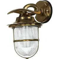 Licht-Erlebnisse Außenlampe Messing IP64 Maritim E27 Wandleuchte Haus Hof Schiffslampe