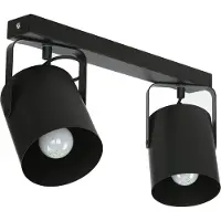 Licht-Erlebnisse Deckenlampe 2-flammig schwenkbar drehbar E27 38 cm lang Schwarz Metall Deckenstrahler Deckenleuchte Wohnzimmer Jugendzimmer