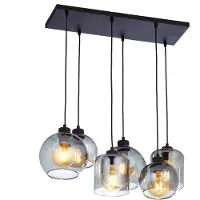 Licht-Erlebnisse Pendelleuchte E27 Grau Schwarz Küche Glas Metall Modern Hängeleuchte