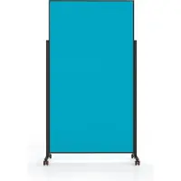MAGNETOPLAN mobile Moderationstafel VarioPin Black, Hoch-/Querformat, 2-seitig nutzbar, B 1000 x H 1800 mm, Filz/Aluminium, türkis/schwarz