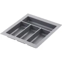 Agoform Besteckeinsatz Classico kürzbar 440x390x50,5mm, Kunststoff schiefergrau