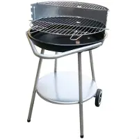Aktive Runder Holzkohlegrill Durchmesser 51x51x82 cm/Einfach zu tragen und tragbar/4 verstellbare Höhen/Inklusive zwei Stahlroste und zwei abnehmbare Knöpfe