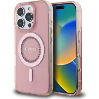 GUESS GUHMP16XPFTDTEP iPhone 16 Pro Max 6.9" różowy/pink hardcase IML Rhinestones MagSafe