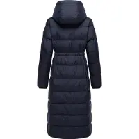 Ragwear Steppmantel "Niara Long" Gesteppter langer Damen Mantel mit Bindeband
