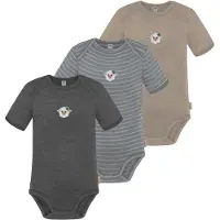 Normani 3er Set Baby Merino Body Kurzarm „Tauranga" - 9295