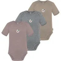 Normani 3er Set Baby Merino Body Kurzarm „Tauranga" - 9295