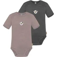 Normani 2er Set Baby Merino Body Kurzarm „Tauranga" - 9293