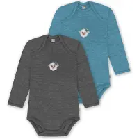 Normani 2er Pack Baby Merino Body Langarm „Auckland" - 9381