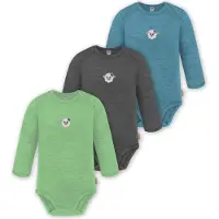 Normani 3er Pack Baby Merino Body Langarm „Auckland" - 9375