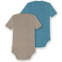 Normani 2er Set Baby Merino Body Kurzarm „Tauranga" - 9297