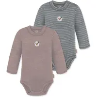 Normani 2er Pack Baby Merino Langarmbody „Tuai" - 9401