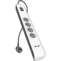 Belkin Steckdosenleiste Überspannungsschutz, 4-Fach, USB, 2m