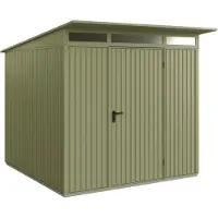 Hörmann , Metall-Gerätehaus Berry Classic mit Pultdach Typ 2, 248 x 283 cm, schilfgrün, 7 m², 1-flüglige Tür
