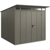 Hörmann , Metall-Gerätehaus Berry Modern mit Pultdach Typ 2, 248 x 283 cm, quarzgrau, 7 m², 2-flüglige Tür
