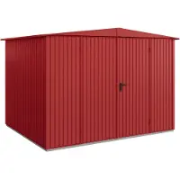 Hörmann , Metall-Gerätehaus Berry Classic mit Satteldach Typ 3, 324 x 248 cm, purpurrot, 8 m², 2-flüglige Tür