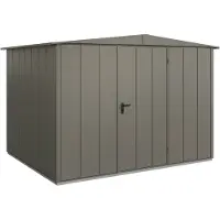 Hörmann , Metall-Gerätehaus Berry Modern mit Satteldach Typ 3, 324 x 248 cm, quarzgrau, 8 m², 1-flüglige Tür