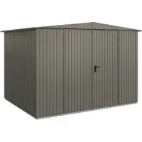 Hörmann , Metall-Gerätehaus Berry Classic mit Satteldach Typ 3, 324 x 248 cm, quarzgrau, 8 m², 2-flüglige Tür
