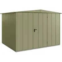 Hörmann , Metall-Gerätehaus Berry Modern mit Satteldach Typ 3, 324 x 248 cm, schilfgrün, 8 m², 1-flüglige Tür