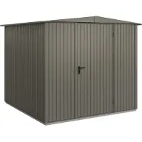 Hörmann , Metall-Gerätehaus Berry Classic mit Satteldach Typ 2, 259 x 248 cm, quarzgrau, 6,4 m², 1-flüglige Tür