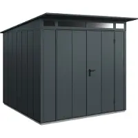 Hörmann , Metall-Gerätehaus Berry Modern mit Pultdach Typ 2, 248 x 283 cm, anthrazitgrau, 7 m², 2-flüglige Tür