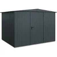 Hörmann , Metall-Gerätehaus Berry Classic mit Satteldach Typ 3, 324 x 248 cm, anthrazitgrau, 8 m², 1-flüglige Tür