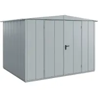Hörmann , Metall-Gerätehaus Berry Modern mit Satteldach Typ 3, 324 x 248 cm, fenstergrau, 8 m², 2-flüglige Tür