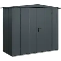 Hörmann , Metall-Gerätehaus Berry Modern mit Satteldach Typ 1, 259 x 121 cm, anthrazitgrau, 3,1 m², 2-flüglige Tür
