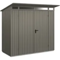 Hörmann , Metall-Gerätehaus Berry Classic mit Pultdach Typ 1, 248 x 153 cm, quarzgrau, 3,8 m², 2-flüglige Tür