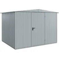 Hörmann , Metall-Gerätehaus Berry Classic mit Satteldach Typ 3, 324 x 248 cm, fenstergrau, 8 m², 1-flüglige Tür