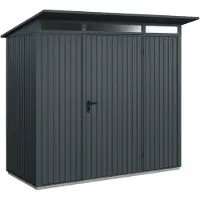 Hörmann , Metall-Gerätehaus Berry Classic mit Pultdach Typ 1, 248 x 153 cm, anthrazitgrau, 3,8 m², 1-flüglige Tür