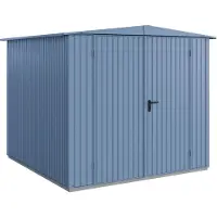 Hörmann , Metall-Gerätehaus Berry Classic mit Satteldach Typ 2, 259 x 248 cm, taubenblau, 6,4 m², 2-flüglige Tür