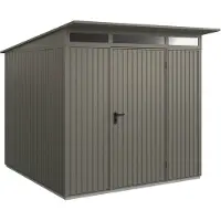 Hörmann , Metall-Gerätehaus Berry Classic mit Pultdach Typ 2, 248 x 283 cm, quarzgrau, 7 m², 1-flüglige Tür