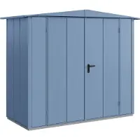 Hörmann , Metall-Gerätehaus Berry Modern mit Satteldach Typ 1, 259 x 121 cm, taubenblau, 3,1 m², 2-flüglige Tür