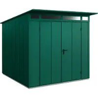 Hörmann , Metall-Gerätehaus Berry Modern mit Pultdach Typ 2, 248 x 283 cm, moosgrün, 7 m², 2-flüglige Tür
