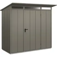 Hörmann , Metall-Gerätehaus Berry Modern mit Pultdach Typ 1, 248 x 153 cm, quarzgrau, 3,8 m², 1-flüglige Tür