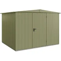 Hörmann , Metall-Gerätehaus Berry Classic mit Satteldach Typ 3, 324 x 248 cm, schilfgrün, 8 m², 1-flüglige Tür