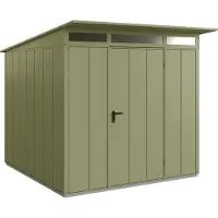 Hörmann , Metall-Gerätehaus Berry Modern mit Pultdach Typ 2, 248 x 283 cm, schilfgrün, 7 m², 1-flüglige Tür